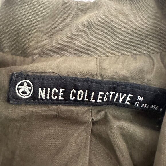 NICE COLLECTIVE Womens Jacket Chore Utility Army Green Zip Up Military - Picture 16 of 16